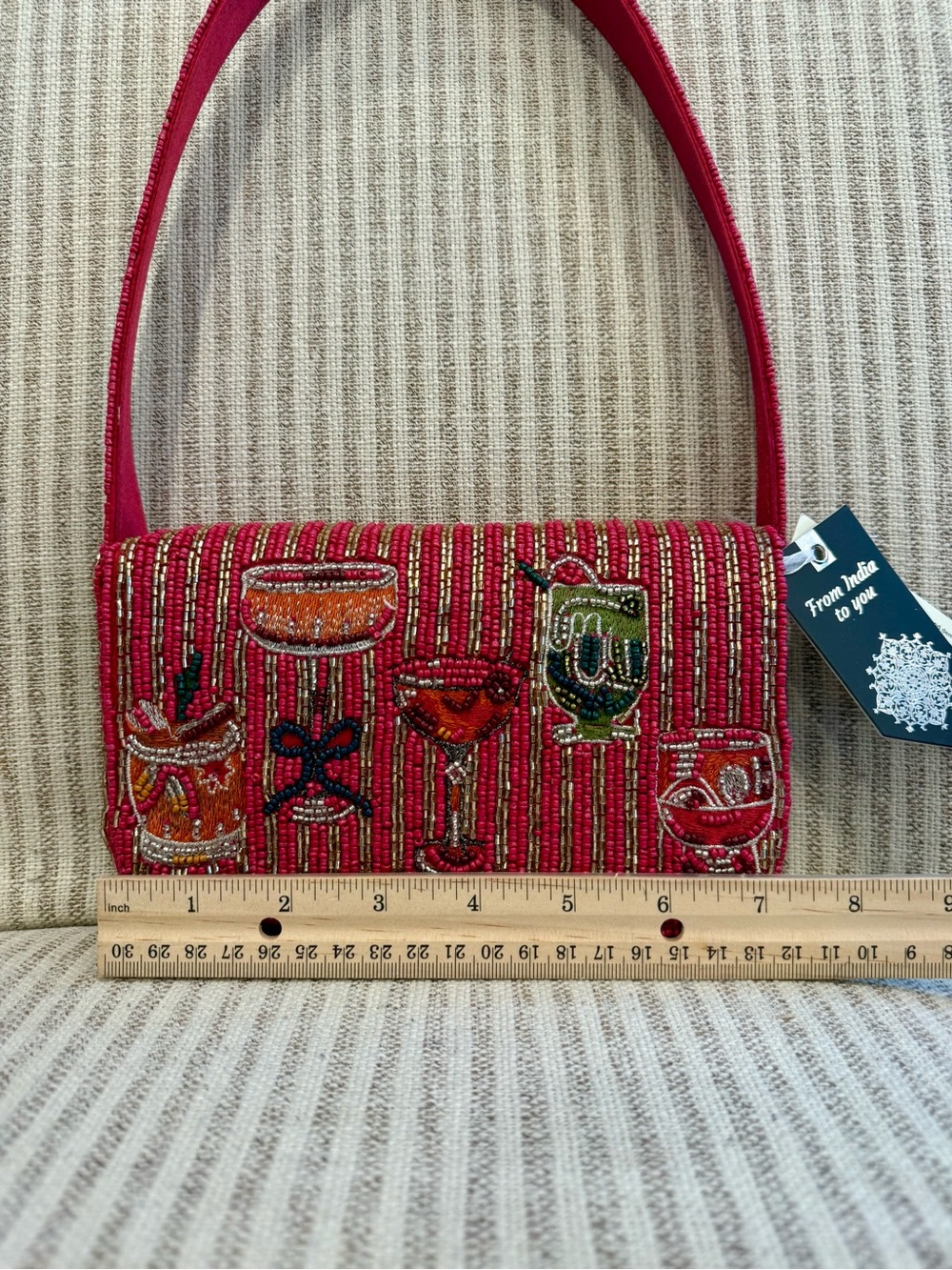 New Made in India Beaded Shoulder Drink Bag - Picture 8 of 16
